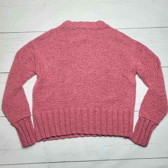 J. Crew Wide Rib Crewneck Knit Sweater Cotton Blend Cropped Lightweight Small - Picture 2 of 8